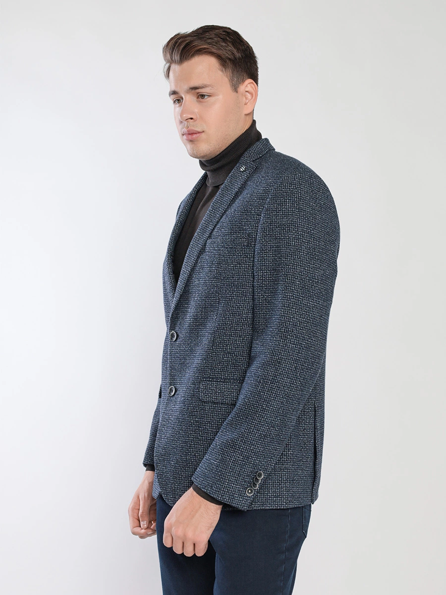 Пиджак однобортный из смесовой шерсти в клетку